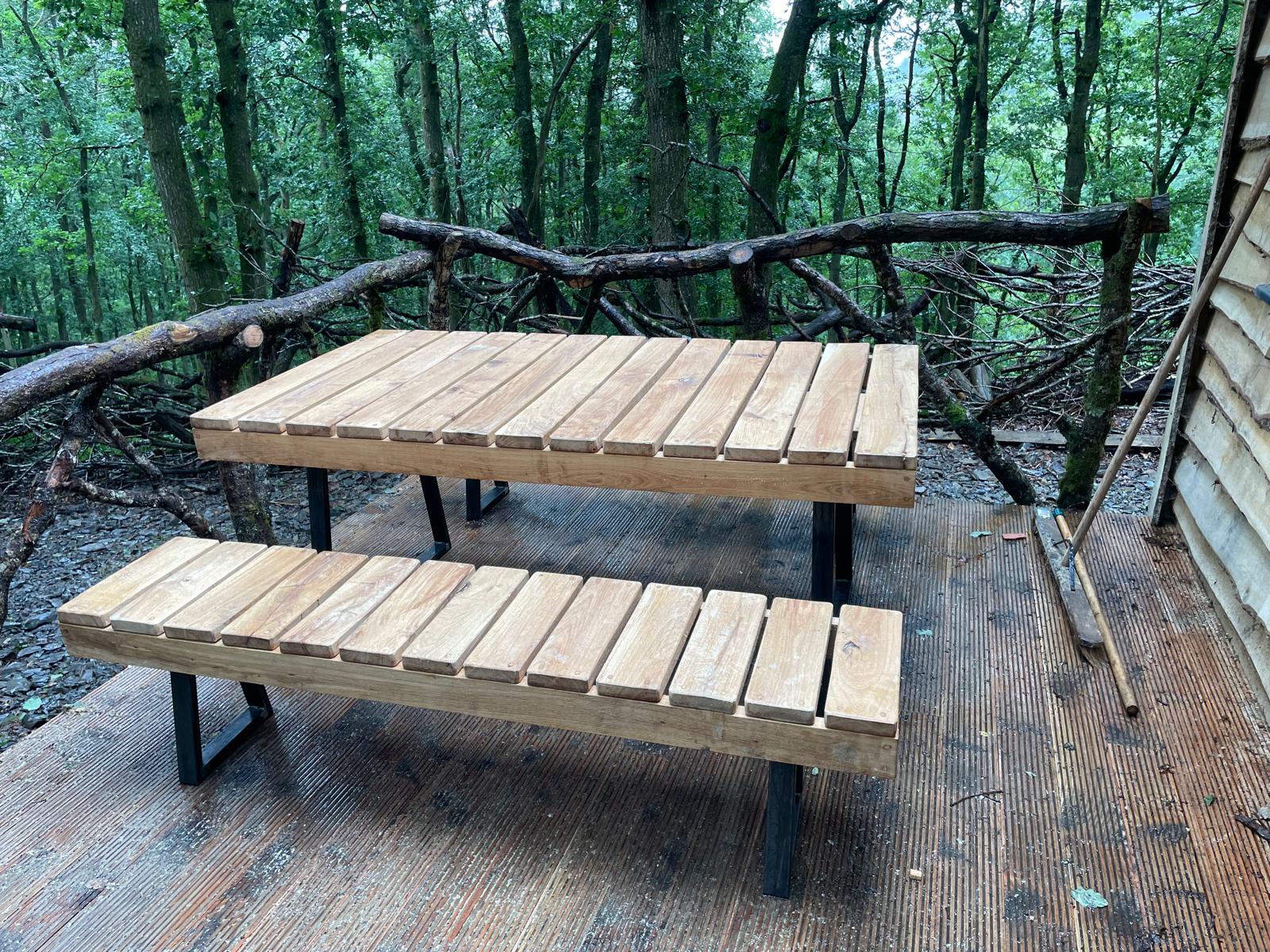 Bespoke Handcrafted Oak Dining Set in Carmarthenshire